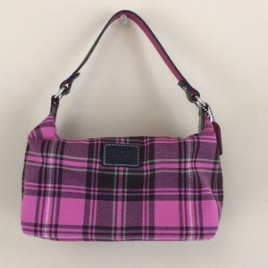 Coach pink plaid mini satchel
